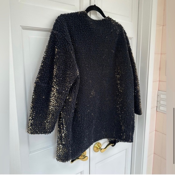 H&M Black Sequin Open-Front Cardigan, Size 34, Brand New - Picture 9 of 13